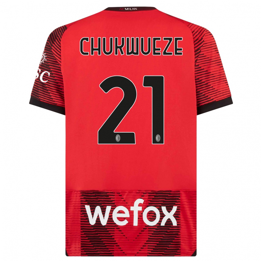 Niño Fútbol Camiseta Samuel Chukwueze #21 Negro Rojo 1ª Equipación 2023/24 México