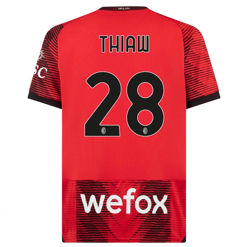 Niño Fútbol Camiseta Malick Thiaw #28 Negro Rojo 1ª Equipación 2023/24 México