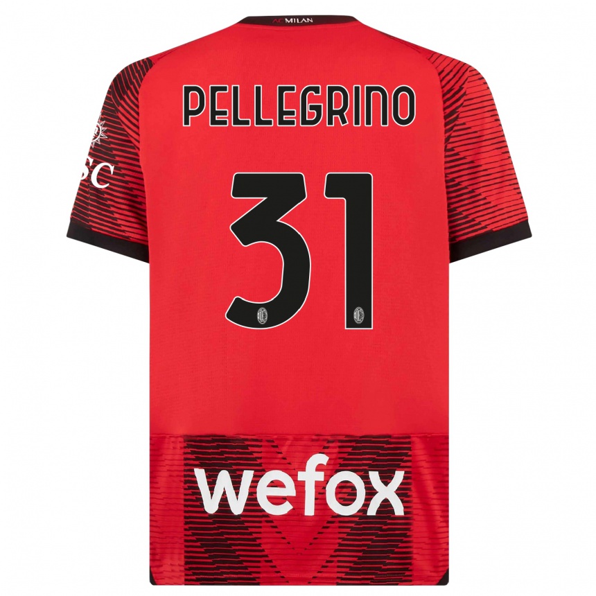 Niño Fútbol Camiseta Marco Pellegrino #31 Negro Rojo 1ª Equipación 2023/24 México