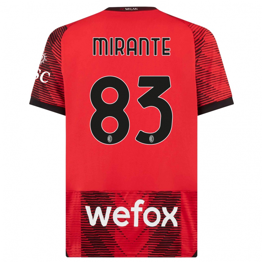 Niño Fútbol Camiseta Antonio Mirante #83 Negro Rojo 1ª Equipación 2023/24 México