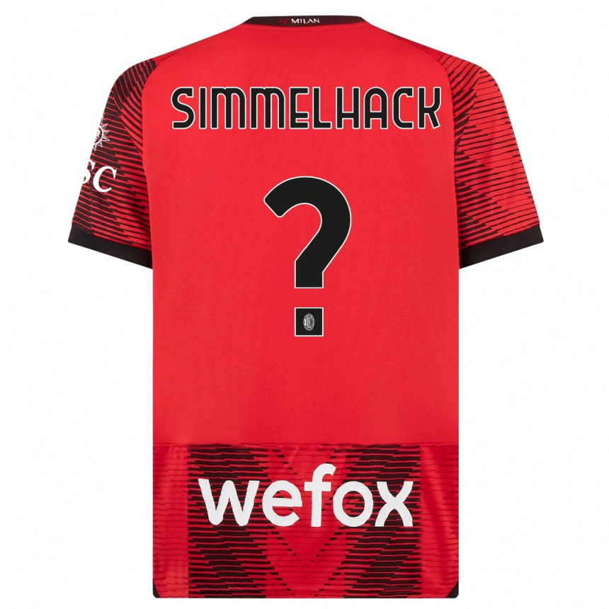 Niño Fútbol Camiseta Alexander Simmelhack #0 Negro Rojo 1ª Equipación 2023/24 México