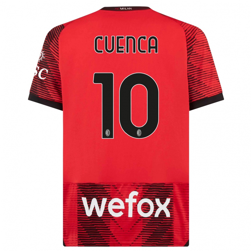 Niño Fútbol Camiseta Hugo Cuenca #10 Negro Rojo 1ª Equipación 2023/24 México