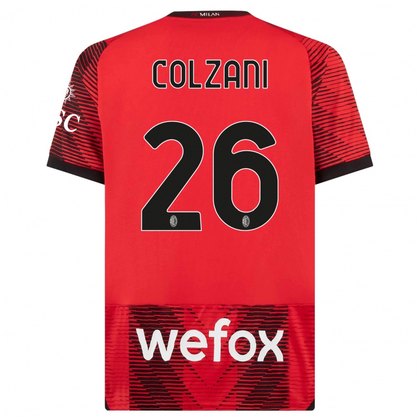 Niño Fútbol Camiseta Edoardo Colzani #26 Negro Rojo 1ª Equipación 2023/24 México