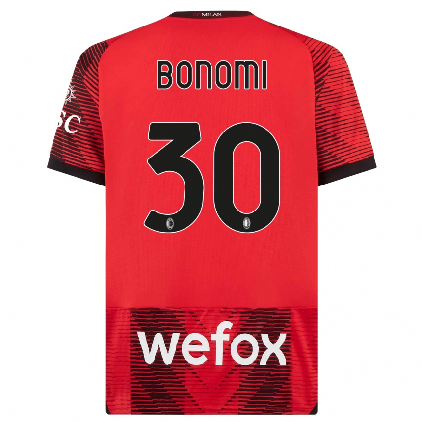 Niño Fútbol Camiseta Alessandro Bonomi #30 Negro Rojo 1ª Equipación 2023/24 México