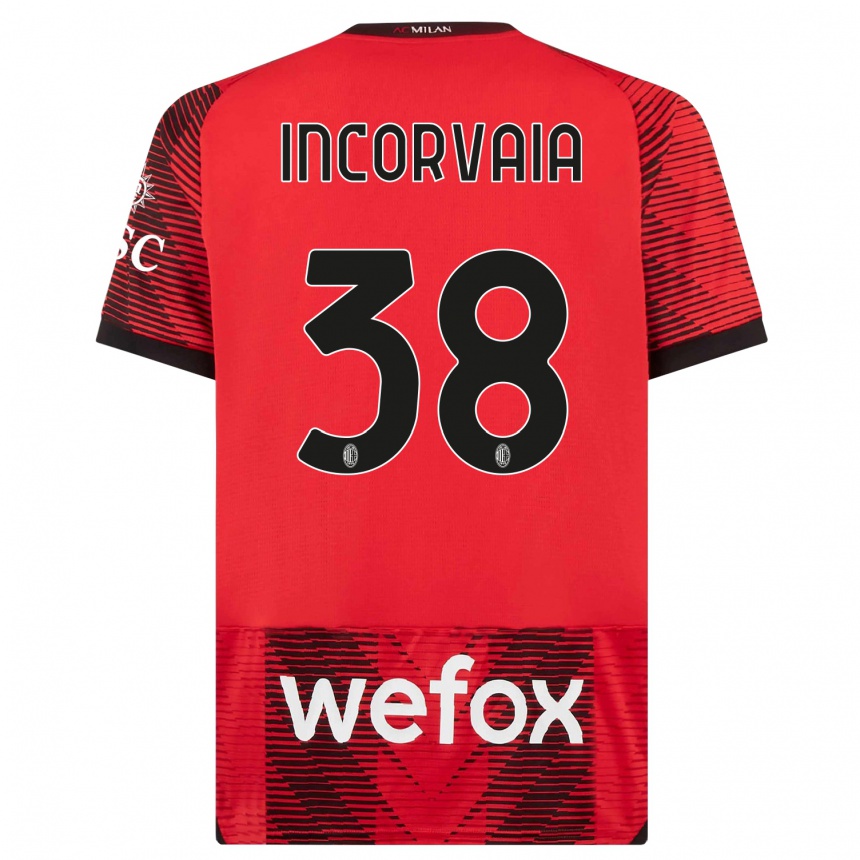 Niño Fútbol Camiseta Giovanni Incorvaia #38 Negro Rojo 1ª Equipación 2023/24 México