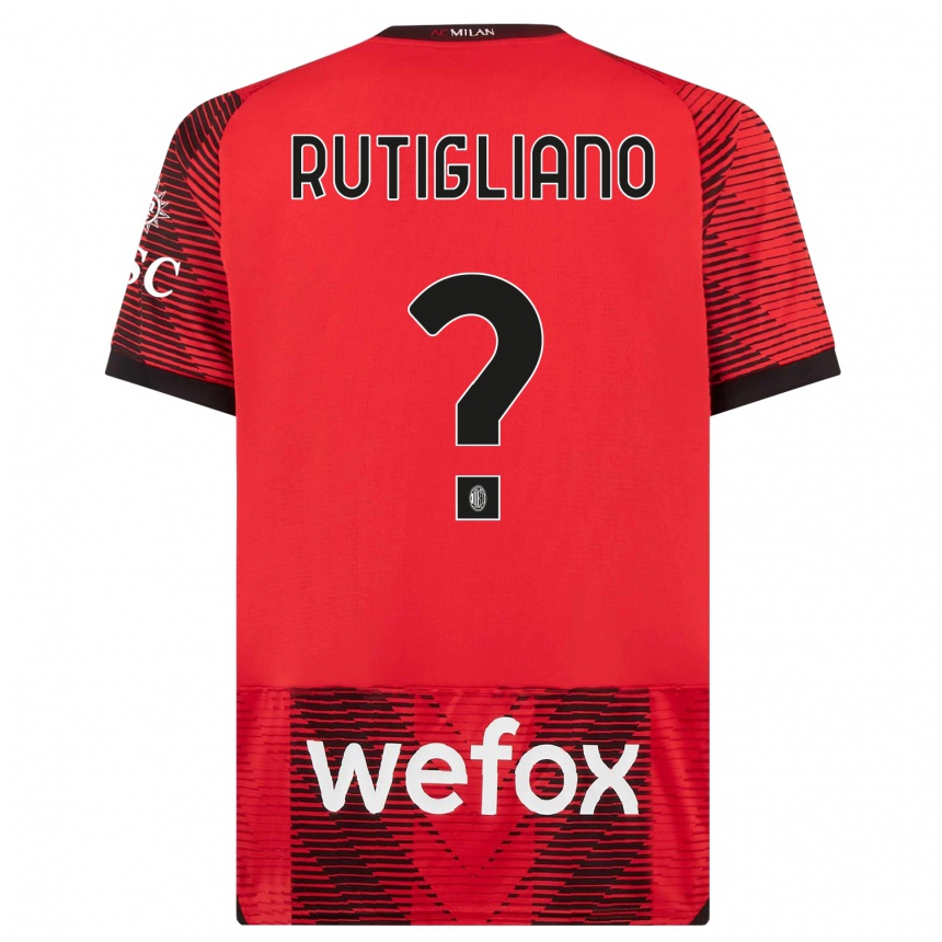 Niño Fútbol Camiseta Samuele Rutigliano #0 Negro Rojo 1ª Equipación 2023/24 México