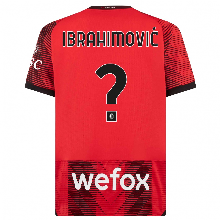 Niño Fútbol Camiseta Maximilian Ibrahimović #0 Negro Rojo 1ª Equipación 2023/24 México