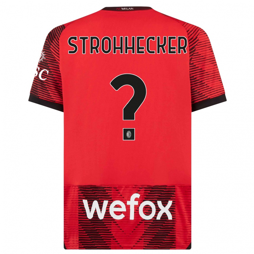 Niño Fútbol Camiseta Riccardo Strohhecker #0 Negro Rojo 1ª Equipación 2023/24 México