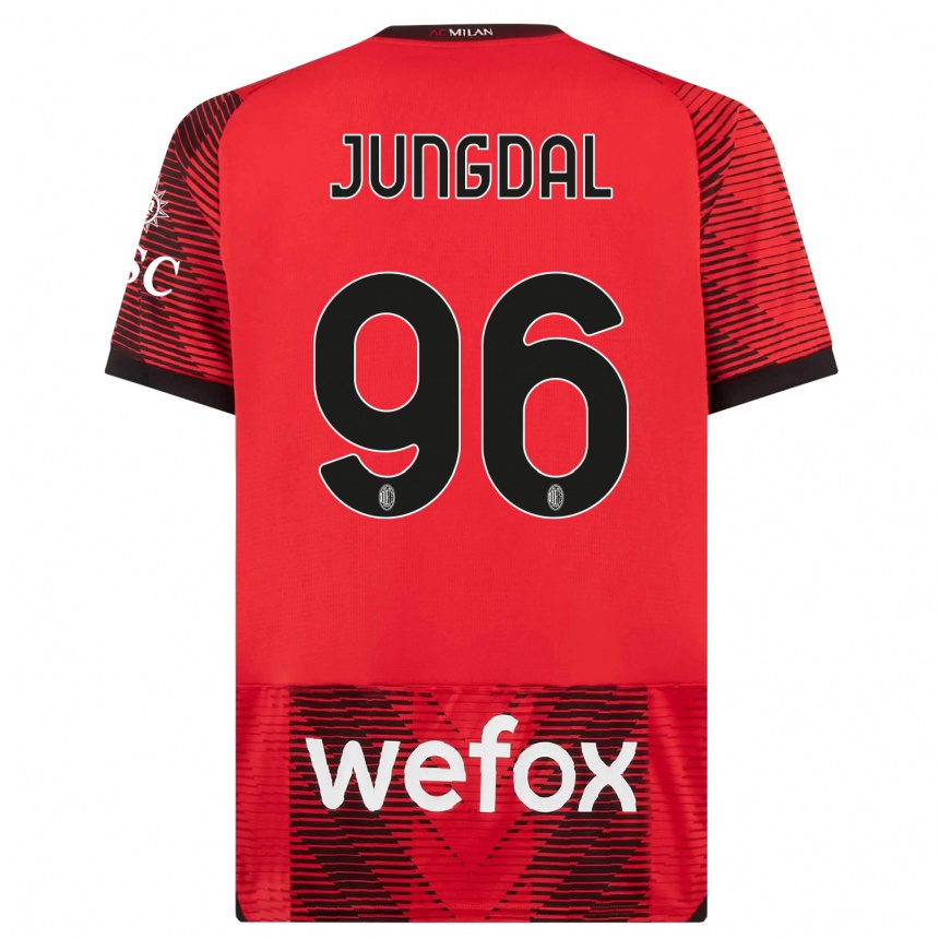 Niño Fútbol Camiseta Andreas Jungdal #96 Negro Rojo 1ª Equipación 2023/24 México