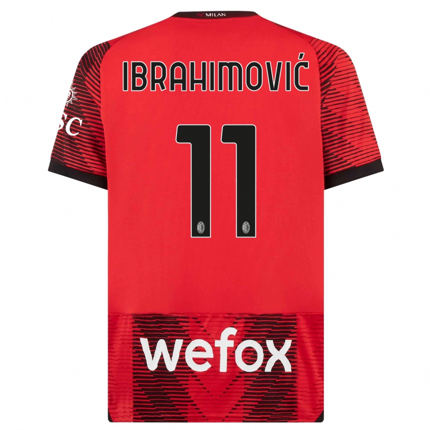 Niño Fútbol Camiseta Zlatan Ibrahimovic #11 Negro Rojo 1ª Equipación 2023/24 México