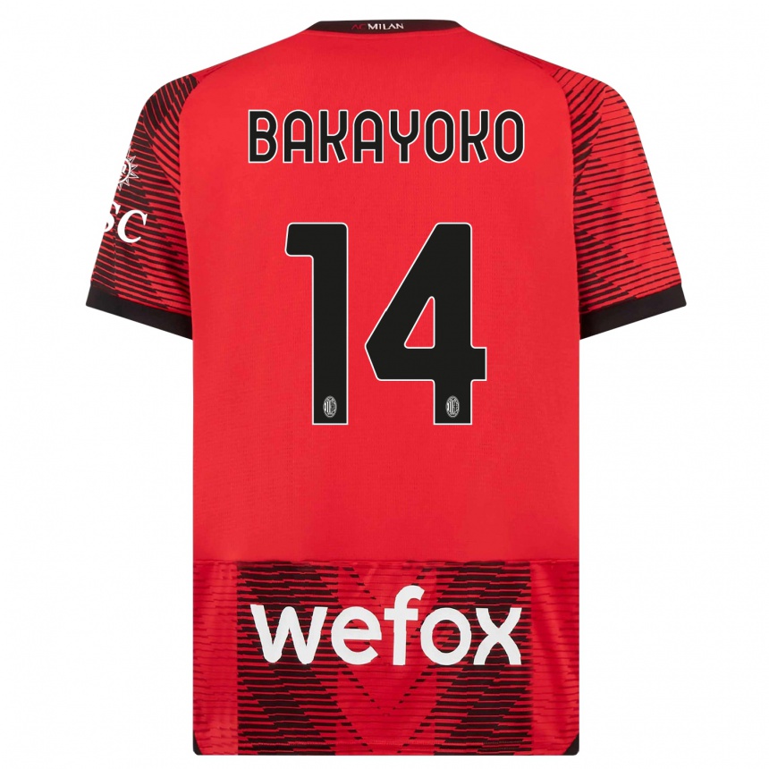 Niño Fútbol Camiseta Tiemoue Bakayoko #14 Negro Rojo 1ª Equipación 2023/24 México