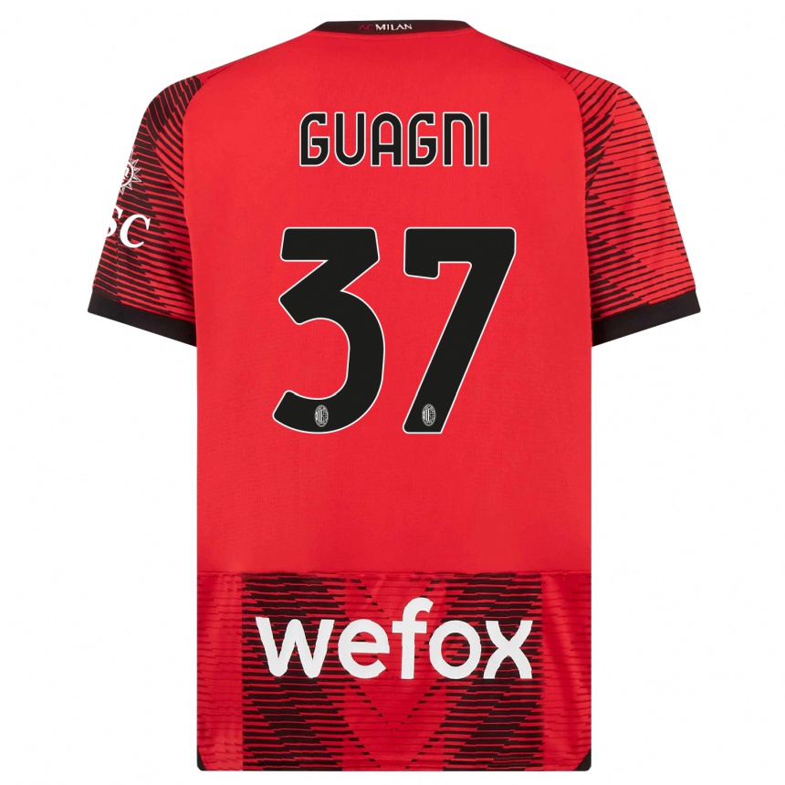 Niño Fútbol Camiseta Alia Guagni #37 Negro Rojo 1ª Equipación 2023/24 México