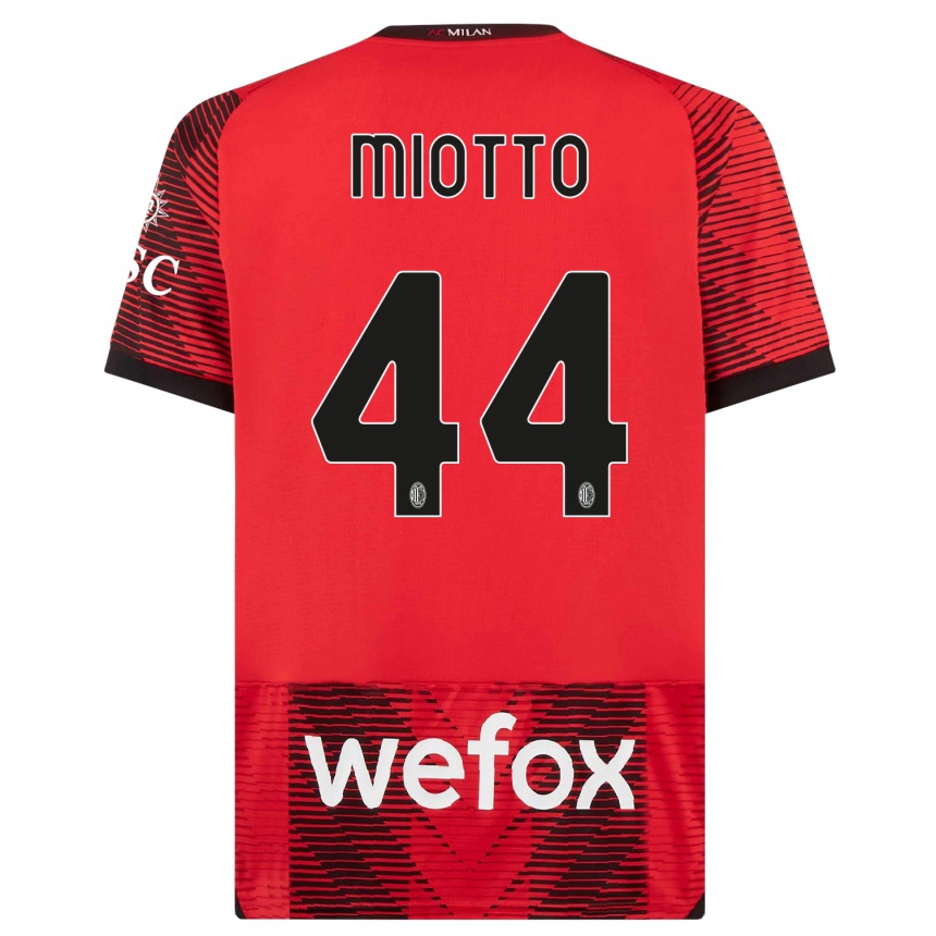 Niño Fútbol Camiseta Giorgia Miotto #44 Negro Rojo 1ª Equipación 2023/24 México