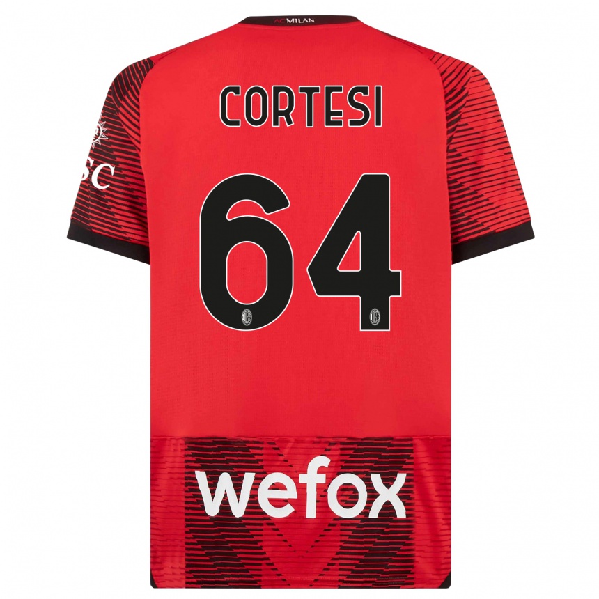 Niño Fútbol Camiseta Selena Cortesi #64 Negro Rojo 1ª Equipación 2023/24 México