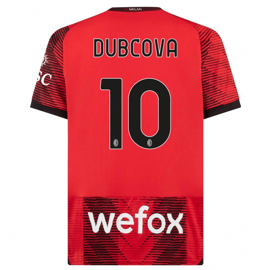 Niño Fútbol Camiseta Kamila Dubcova #10 Negro Rojo 1ª Equipación 2023/24 México