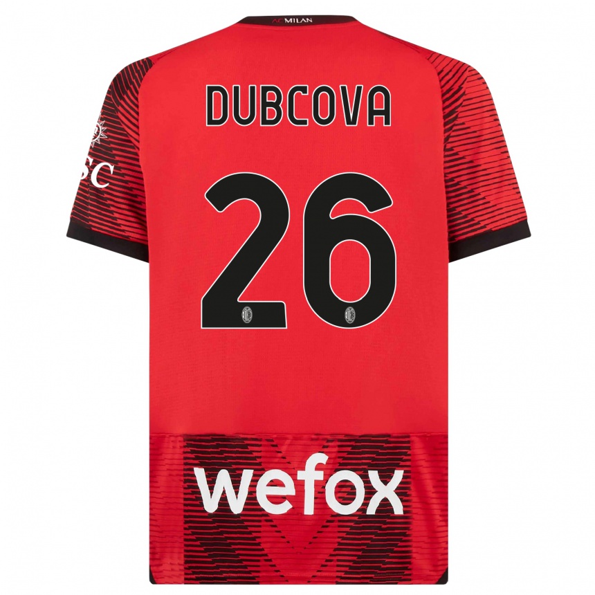 Niño Fútbol Camiseta Michaela Dubcova #26 Negro Rojo 1ª Equipación 2023/24 México