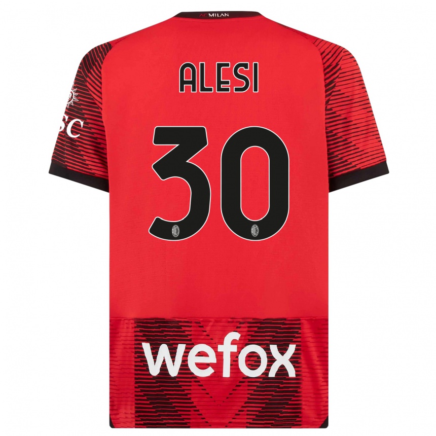 Niño Fútbol Camiseta Gabriele Alesi #30 Negro Rojo 1ª Equipación 2023/24 México