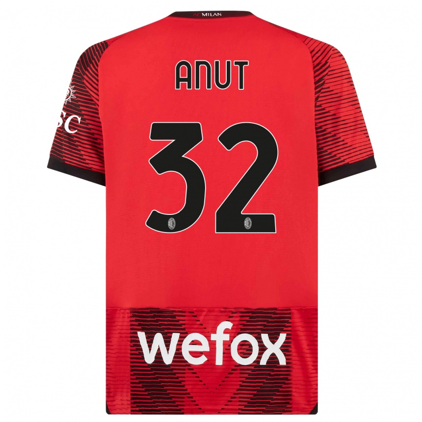 Niño Fútbol Camiseta Niccolo Anut #32 Negro Rojo 1ª Equipación 2023/24 México