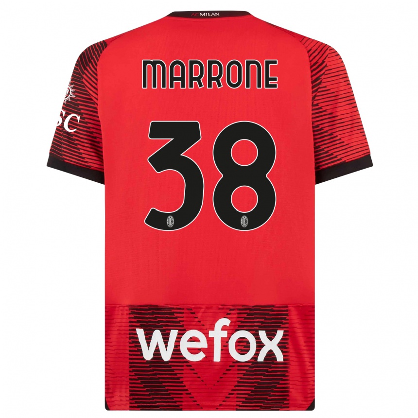 Niño Fútbol Camiseta Federico Marrone #38 Negro Rojo 1ª Equipación 2023/24 México