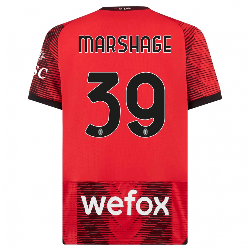 Niño Fútbol Camiseta Wilgot Marshage #39 Negro Rojo 1ª Equipación 2023/24 México