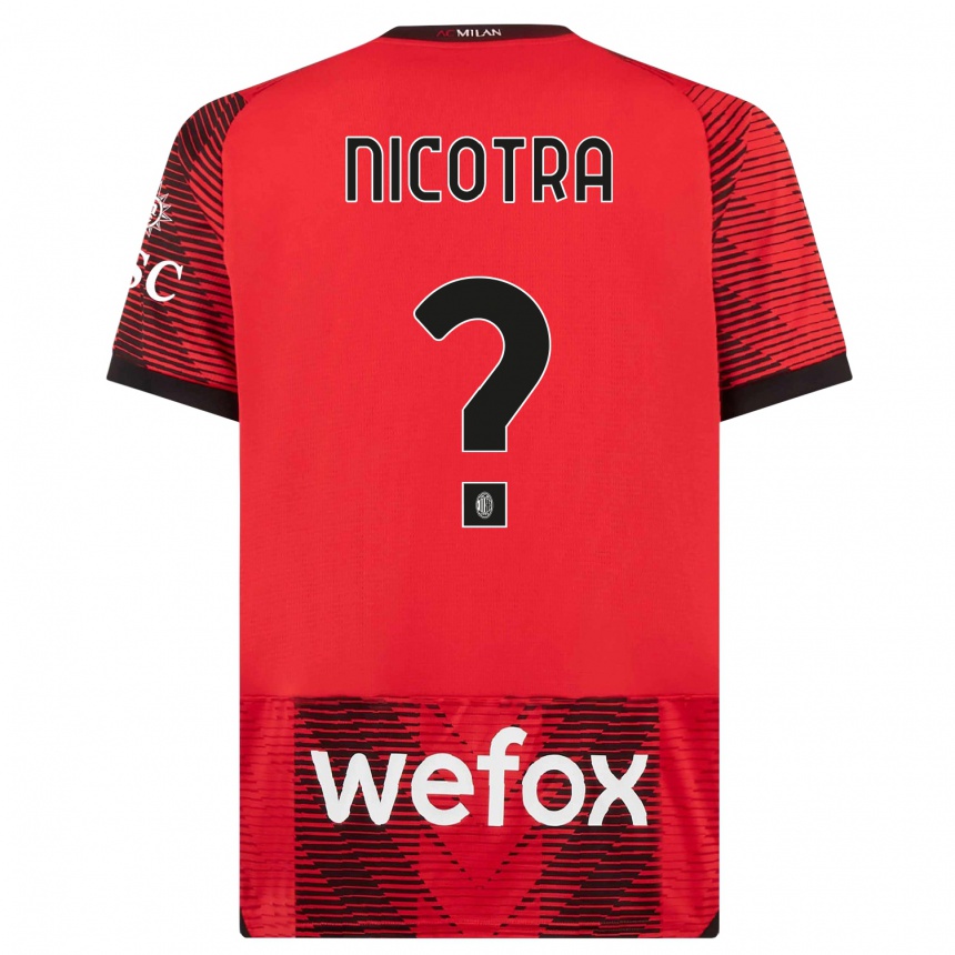 Niño Fútbol Camiseta Riccardo Nicotra #0 Negro Rojo 1ª Equipación 2023/24 México