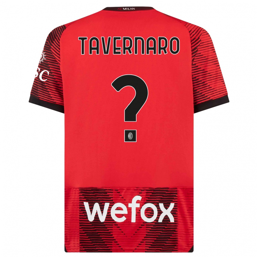 Niño Fútbol Camiseta Federico Tavernaro #0 Negro Rojo 1ª Equipación 2023/24 México