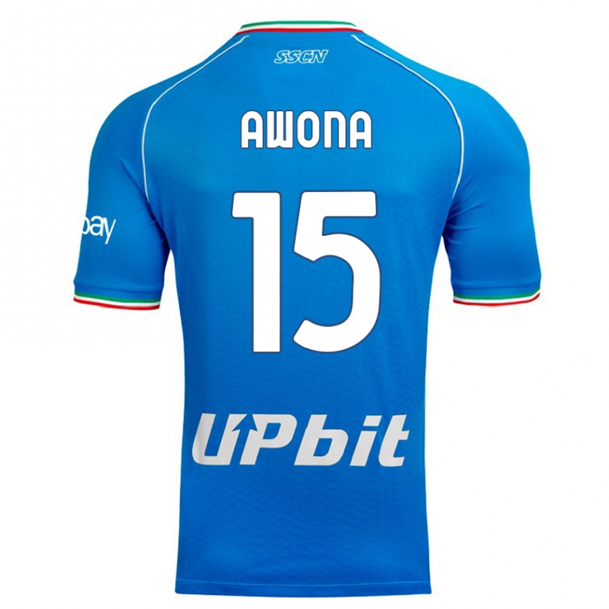 Niño Fútbol Camiseta Aurelle Awona #15 Cielo Azul 1ª Equipación 2023/24 México