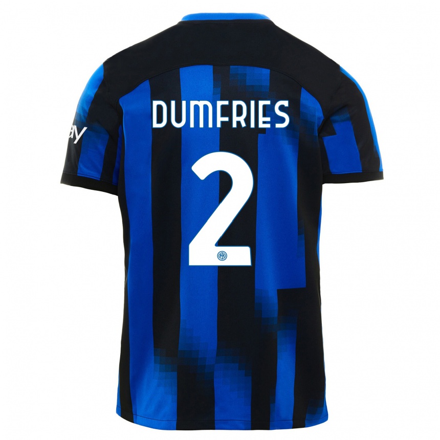 Niño Fútbol Camiseta Denzel Dumfries #2 Azul Negro 1ª Equipación 2023/24 México