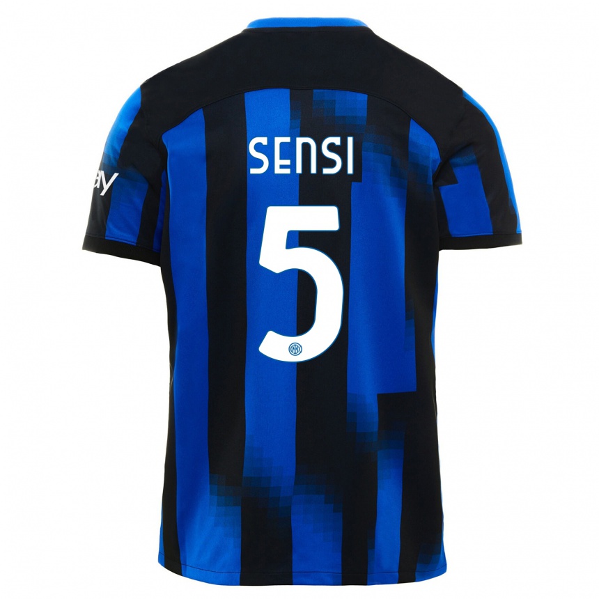 Niño Fútbol Camiseta Stefano Sensi #5 Azul Negro 1ª Equipación 2023/24 México