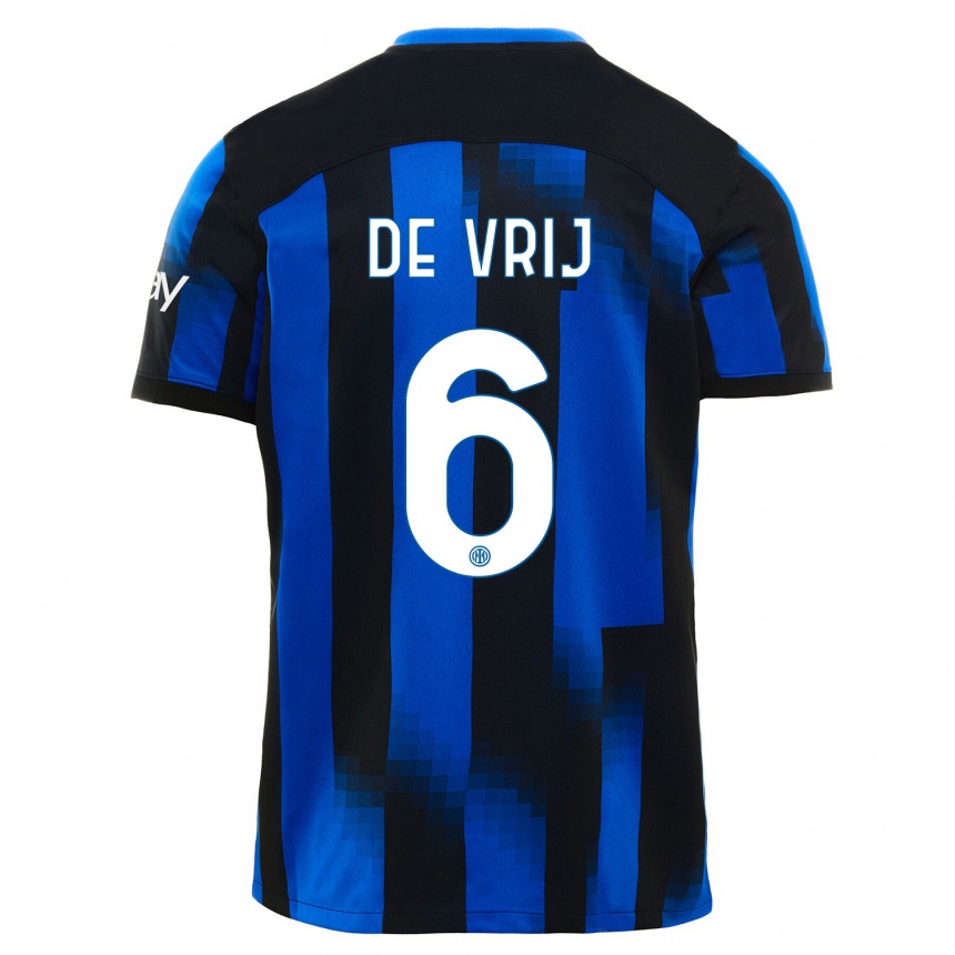 Niño Fútbol Camiseta Stefan De Vrij #6 Azul Negro 1ª Equipación 2023/24 México