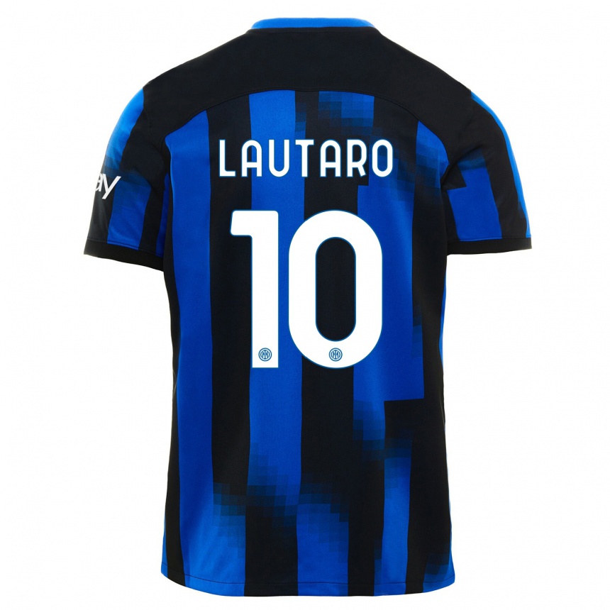Niño Fútbol Camiseta Lautaro Martínez #10 Azul Negro 1ª Equipación 2023/24 México