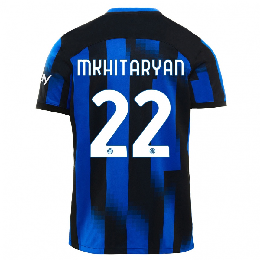 Niño Fútbol Camiseta Henrikh Mkhitaryan #22 Azul Negro 1ª Equipación 2023/24 México