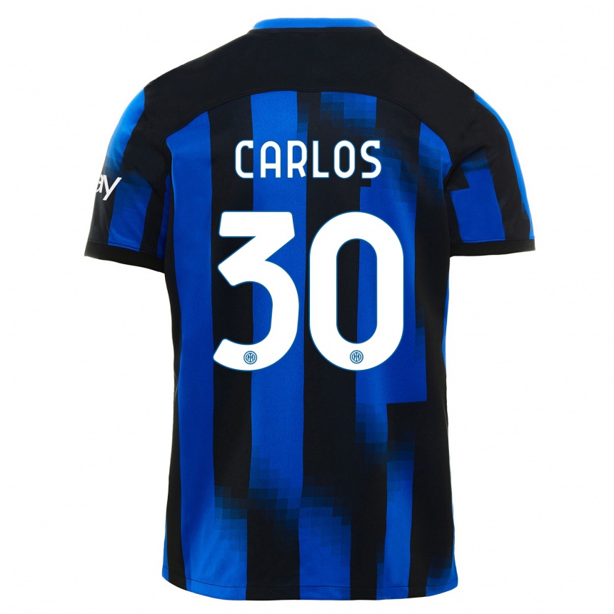 Niño Fútbol Camiseta Carlos Augusto #30 Azul Negro 1ª Equipación 2023/24 México