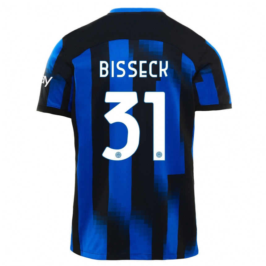 Niño Fútbol Camiseta Yann Bisseck #31 Azul Negro 1ª Equipación 2023/24 México