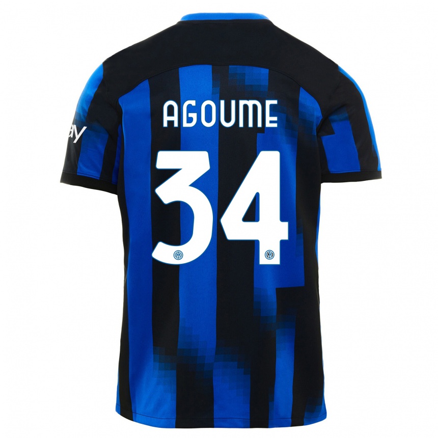 Niño Fútbol Camiseta Lucien Agoume #34 Azul Negro 1ª Equipación 2023/24 México