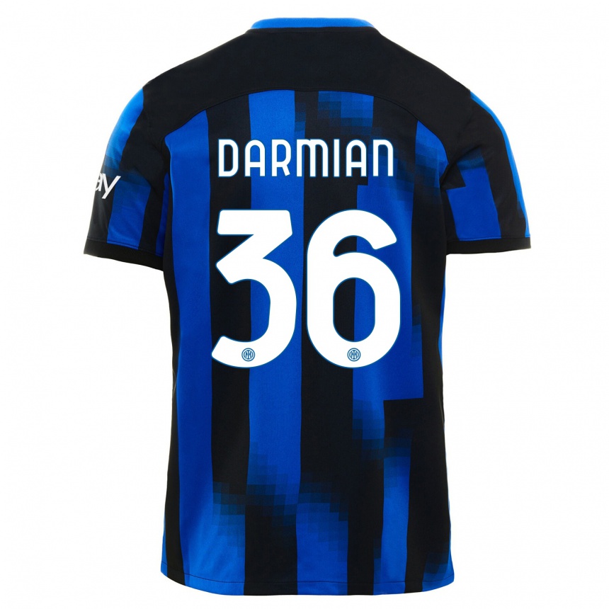 Niño Fútbol Camiseta Matteo Darmian #36 Azul Negro 1ª Equipación 2023/24 México