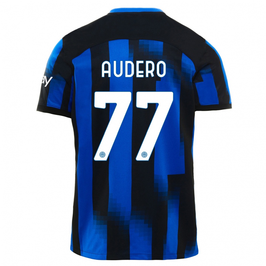 Niño Fútbol Camiseta Emil Audero #77 Azul Negro 1ª Equipación 2023/24 México