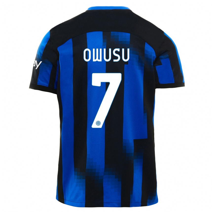 Niño Fútbol Camiseta Enoch Owusu #7 Azul Negro 1ª Equipación 2023/24 México