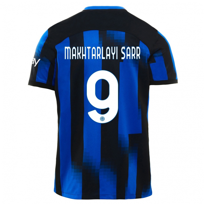 Niño Fútbol Camiseta Amadou Makhtarlayi Sarr #9 Azul Negro 1ª Equipación 2023/24 México