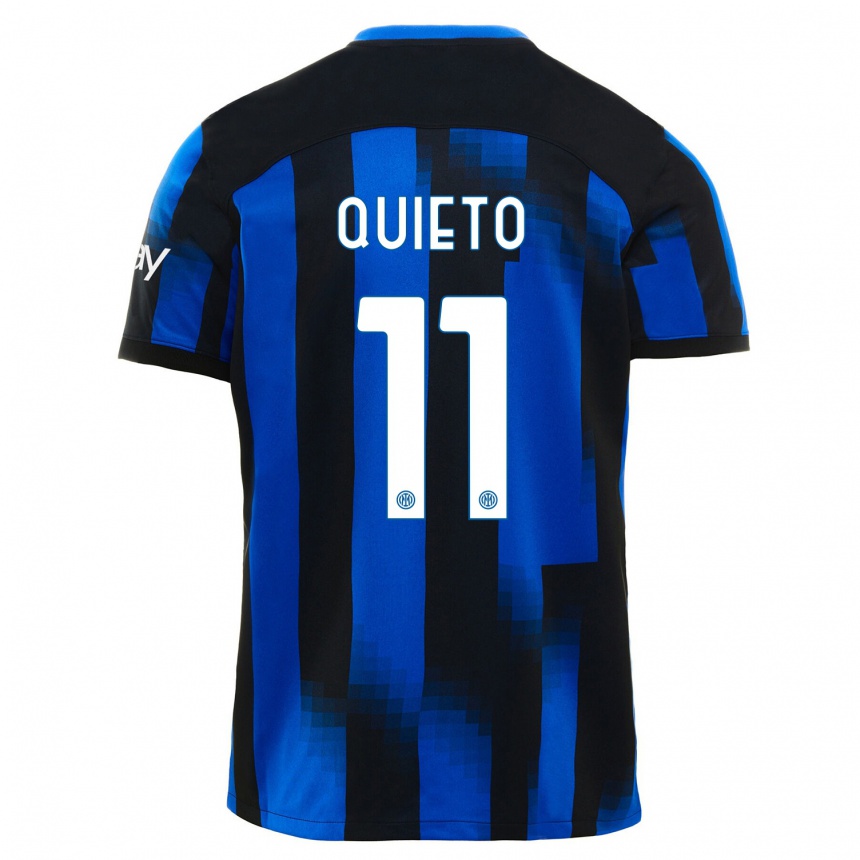 Niño Fútbol Camiseta Daniele Quieto #11 Azul Negro 1ª Equipación 2023/24 México