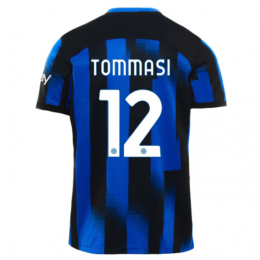 Niño Fútbol Camiseta Francesco Tommasi #12 Azul Negro 1ª Equipación 2023/24 México