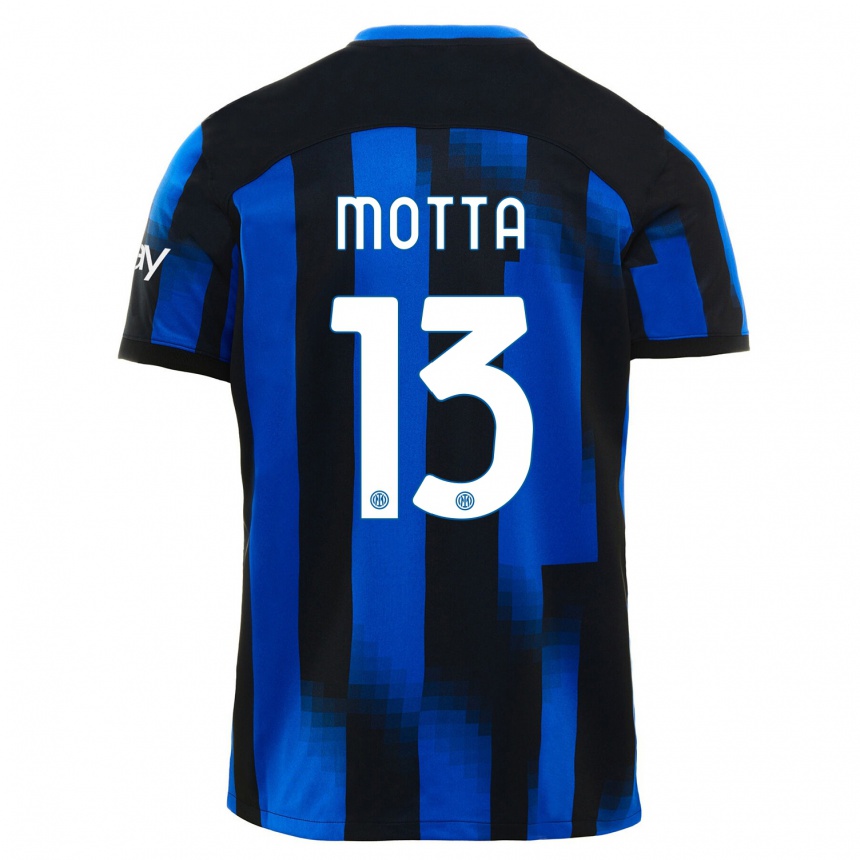 Niño Fútbol Camiseta Matteo Motta #13 Azul Negro 1ª Equipación 2023/24 México