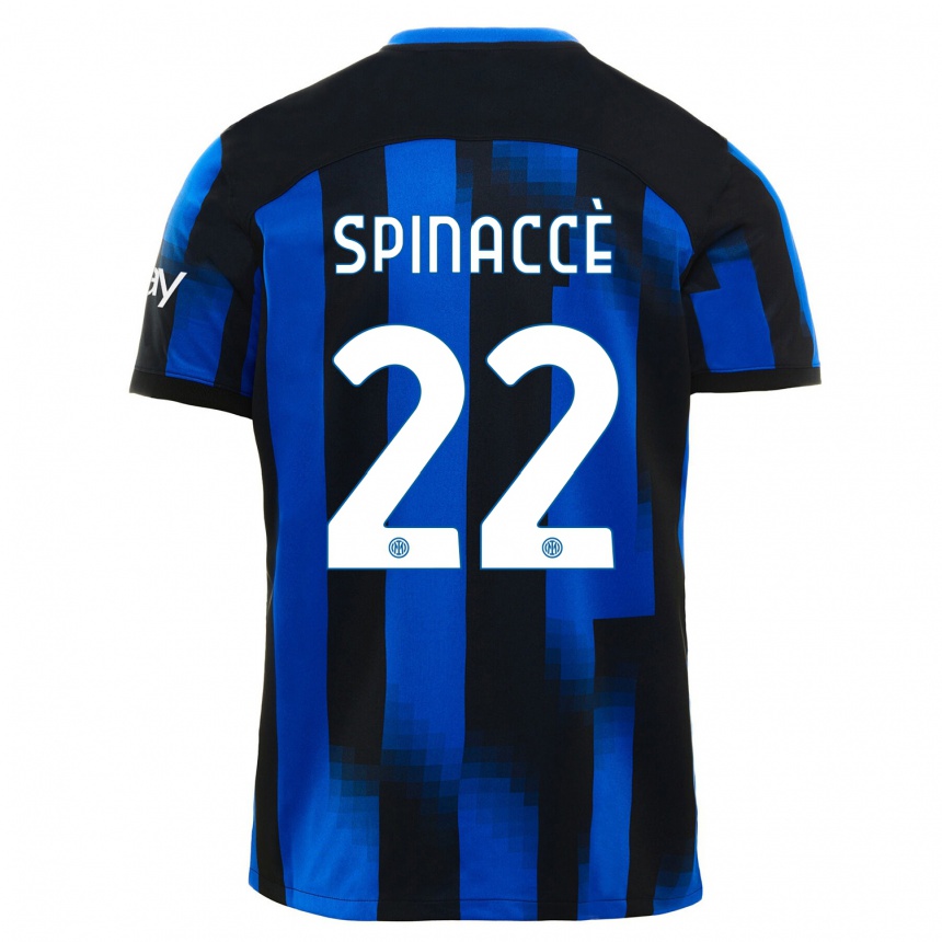 Niño Fútbol Camiseta Matteo Spinaccè #22 Azul Negro 1ª Equipación 2023/24 México