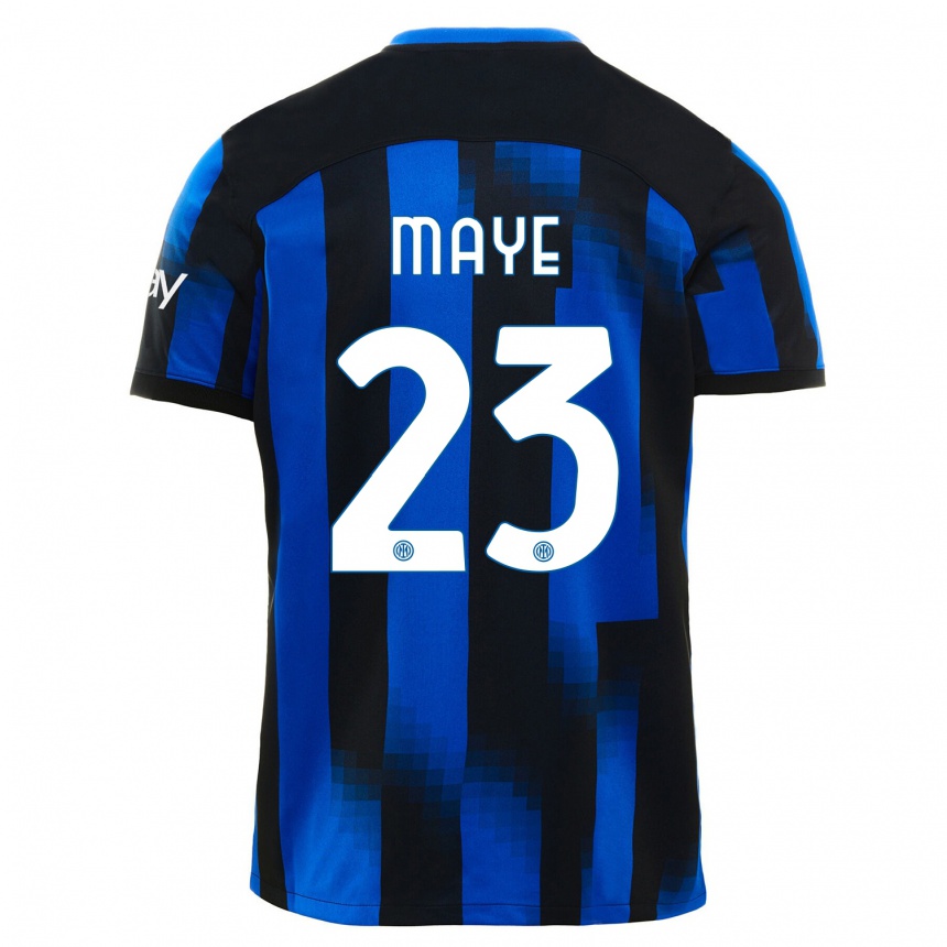 Niño Fútbol Camiseta Yvan Maye #23 Azul Negro 1ª Equipación 2023/24 México