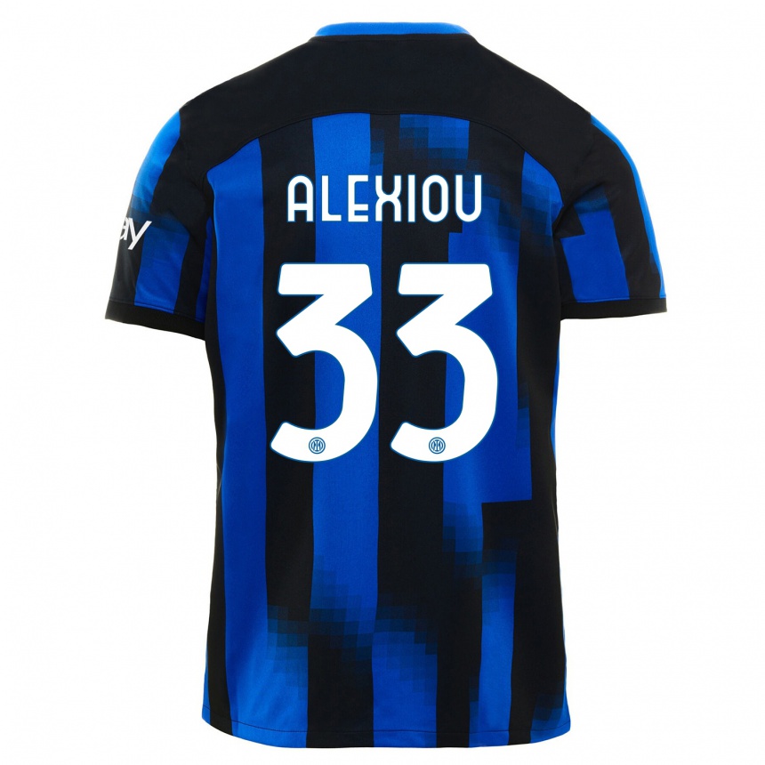 Niño Fútbol Camiseta Christos Alexiou #33 Azul Negro 1ª Equipación 2023/24 México