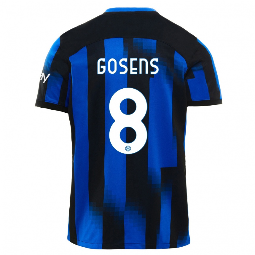 Niño Fútbol Camiseta Robin Gosens #8 Azul Negro 1ª Equipación 2023/24 México