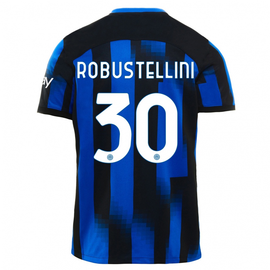 Niño Fútbol Camiseta Chiara Robustellini #30 Azul Negro 1ª Equipación 2023/24 México