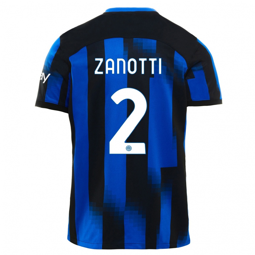 Niño Fútbol Camiseta Mattia Zanotti #2 Azul Negro 1ª Equipación 2023/24 México