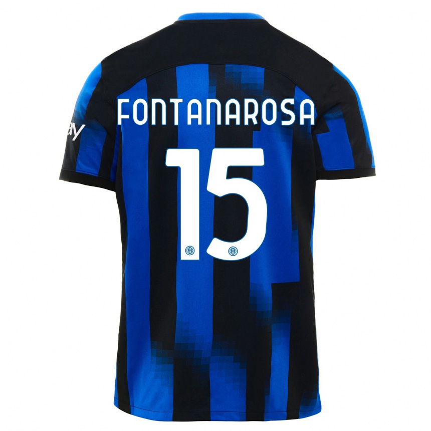 Niño Fútbol Camiseta Alessandro Fontanarosa #15 Azul Negro 1ª Equipación 2023/24 México