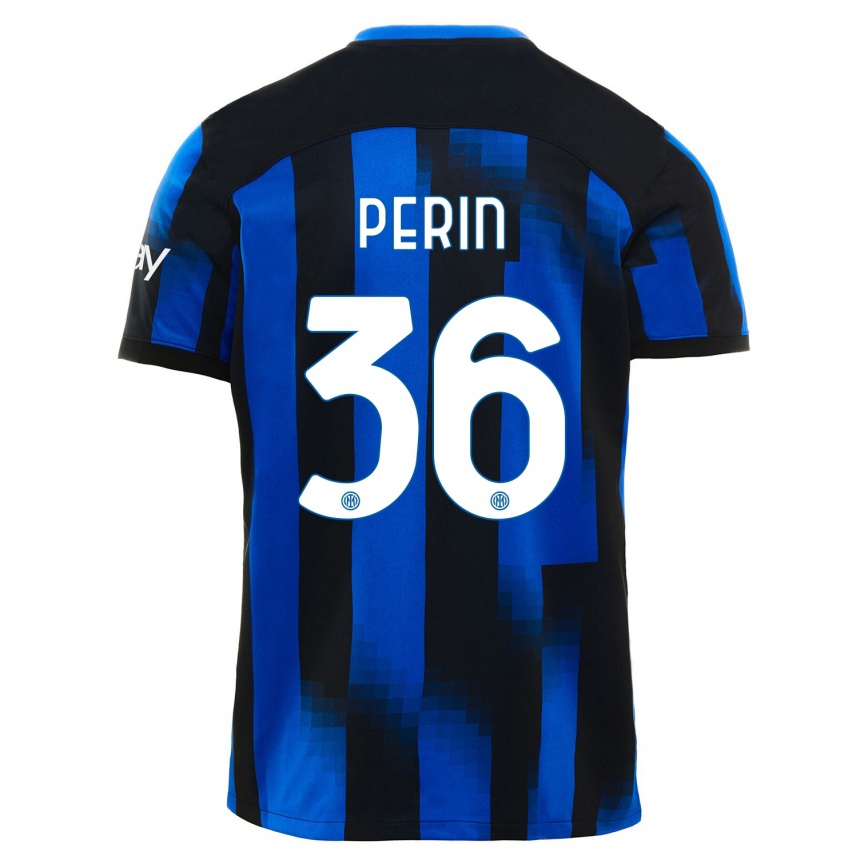 Niño Fútbol Camiseta Nicolo Perin #36 Azul Negro 1ª Equipación 2023/24 México